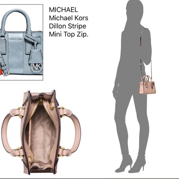 New Michael Kors Mini Crossbody Bag Dillion Stripe - Picture 4 of 6