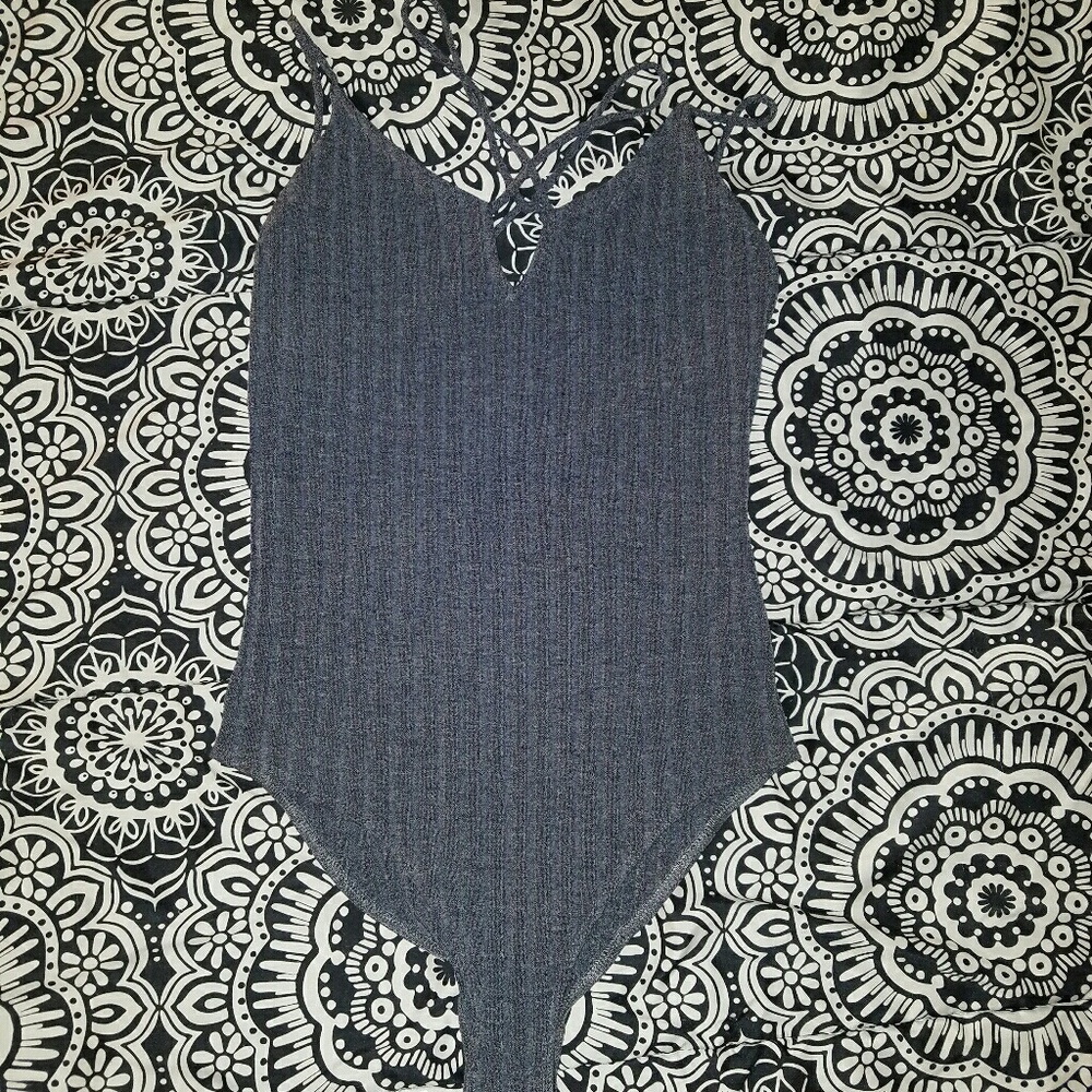 Dark grey body suit