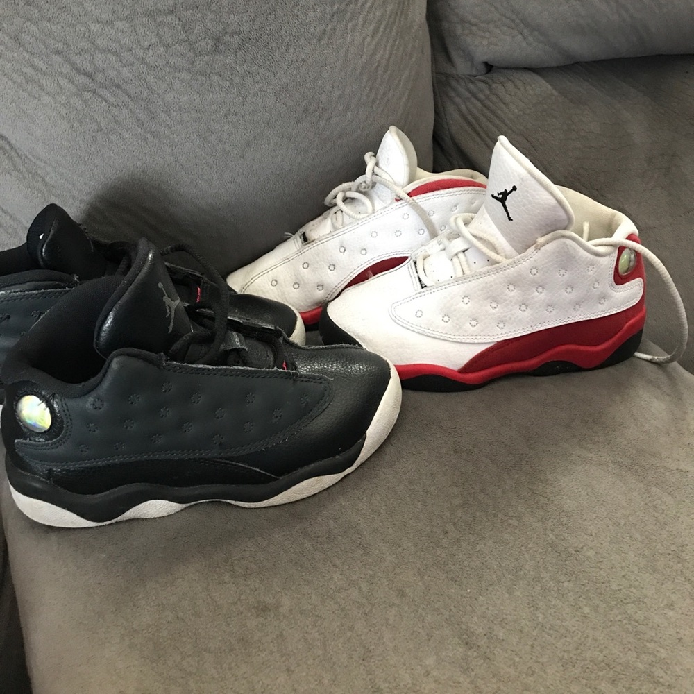 Retro jordans black and pink. White and red. Sz 10