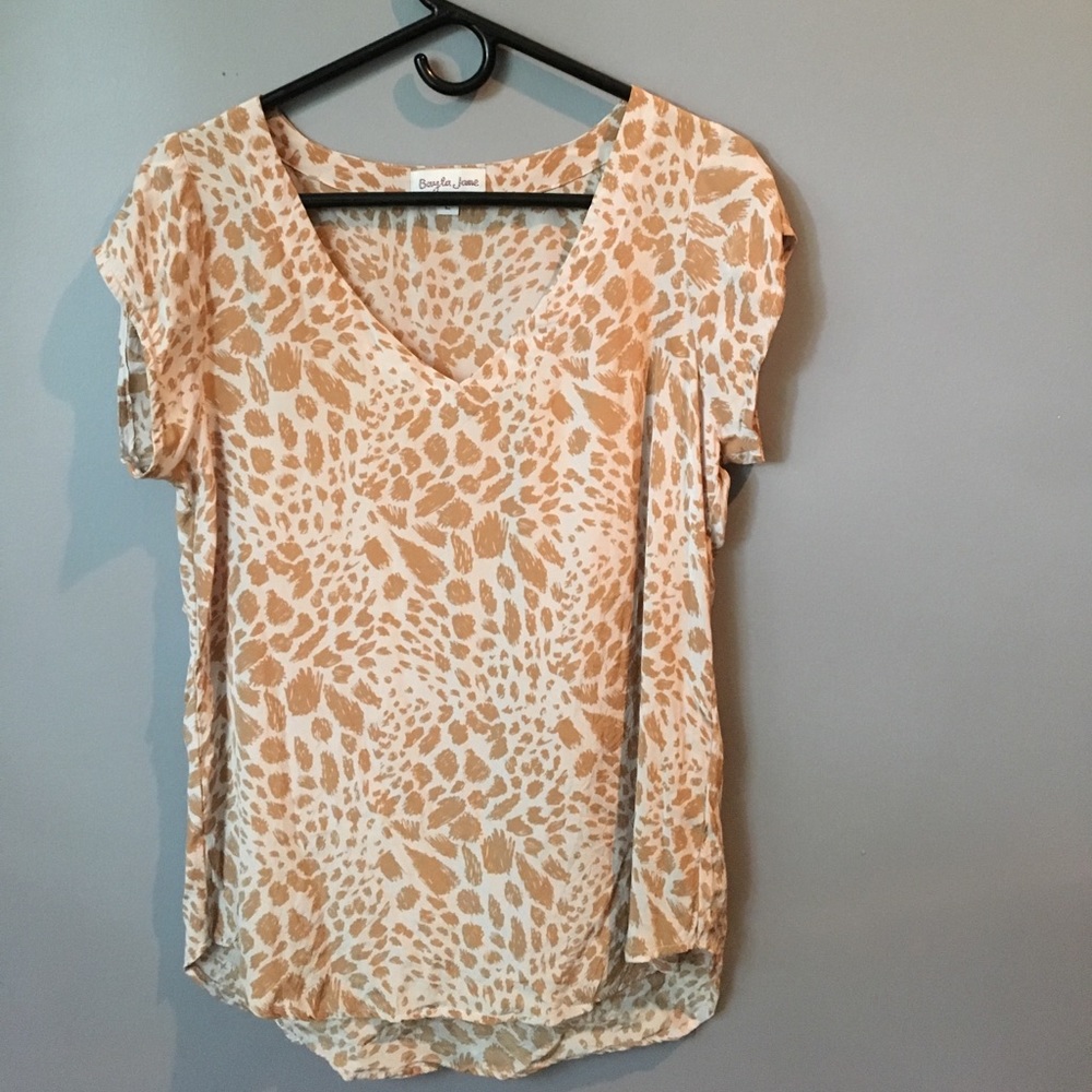 Silk leopard print top from anthropologie M/L