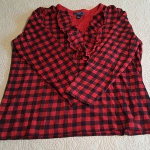 Chaps Denim Red & Black Plaid