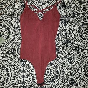 Burgundy body suit