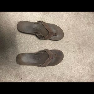 Rainbow flip flops they are size XL