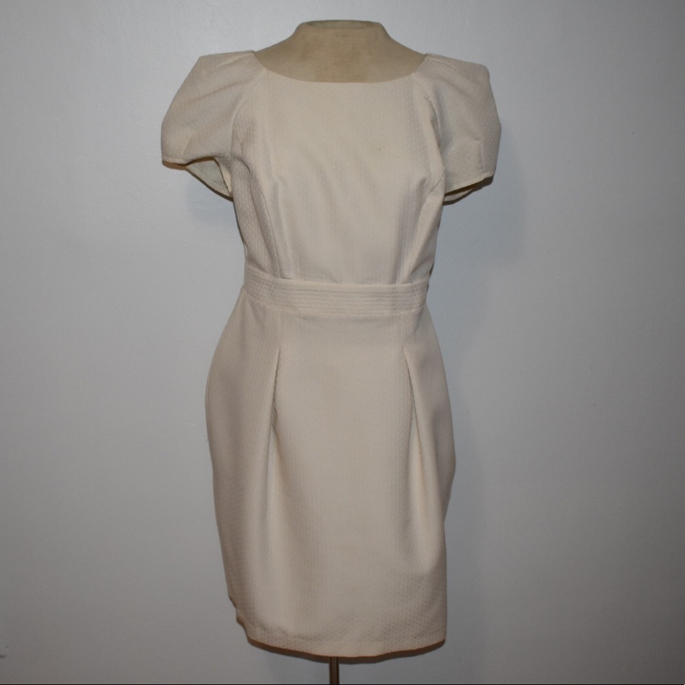 Ivory honeycomb textured dress