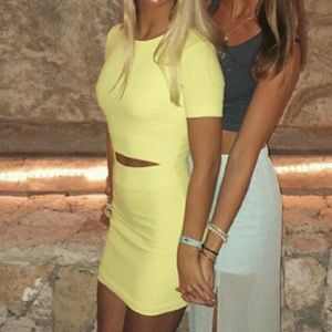 Yellow Lulu Bodycon dress