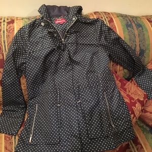 Merona Navy Blue Polka Dot Raincoat