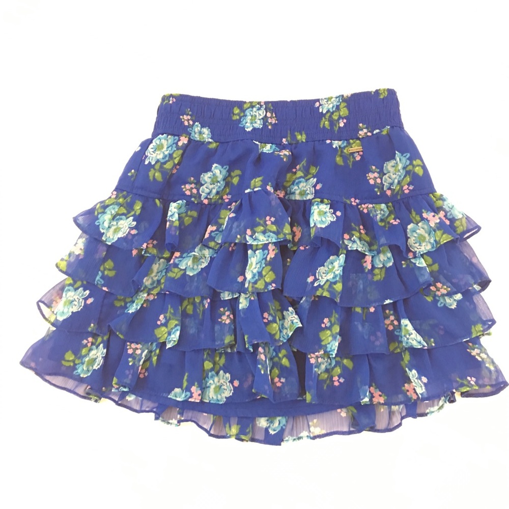 Hollister ruffled floral print skirt