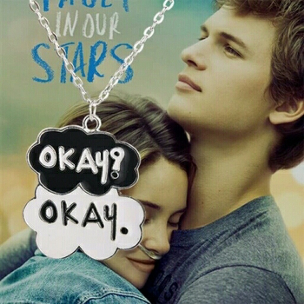 The fault in our Stars enamel pendant necklace
