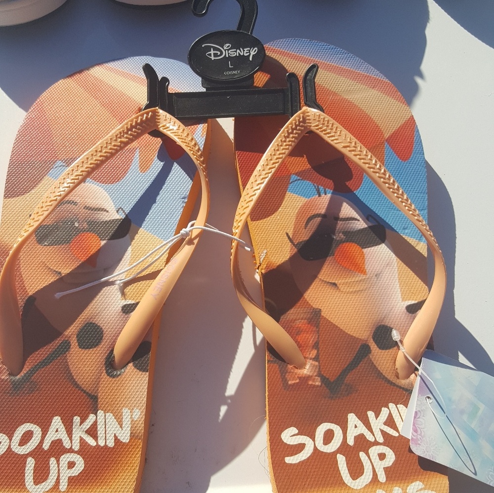 Disney Frozen Orange Flip Flops.