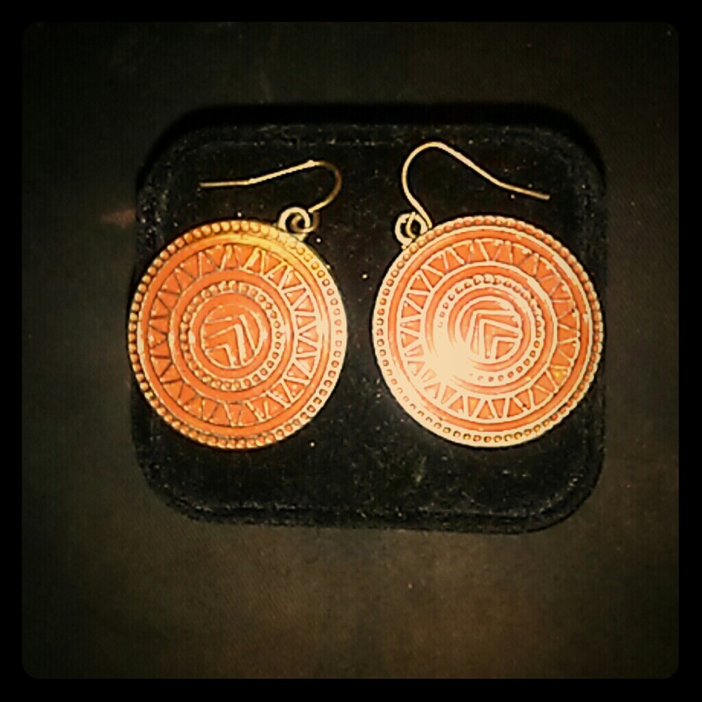 Tribal etched earrings