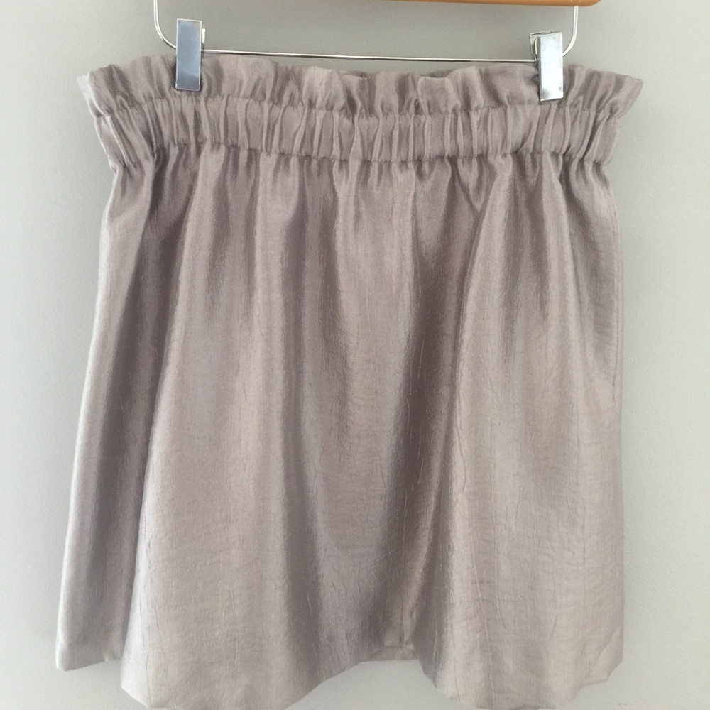 Silver crinkle skirt H&M