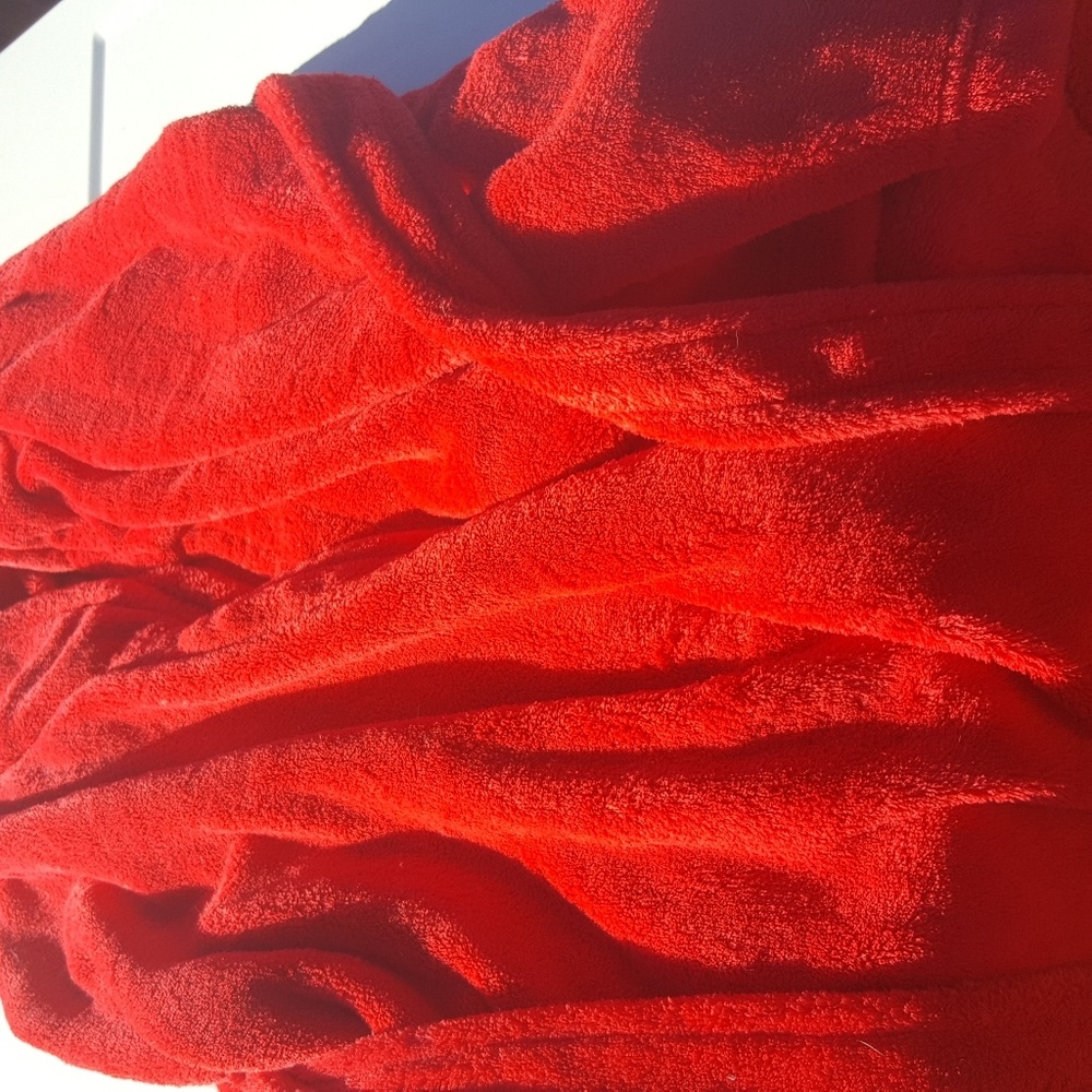 Fleece red robe.
