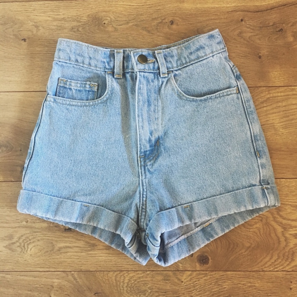 American Apparel High Waisted Denim Shorts