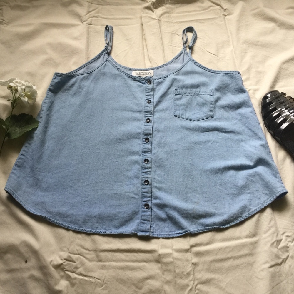 Flowy denim blouse