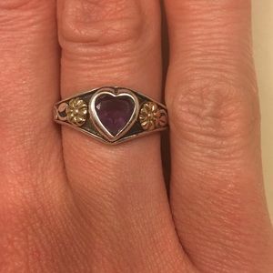 James Avery retired sterling silver 14K gold ring