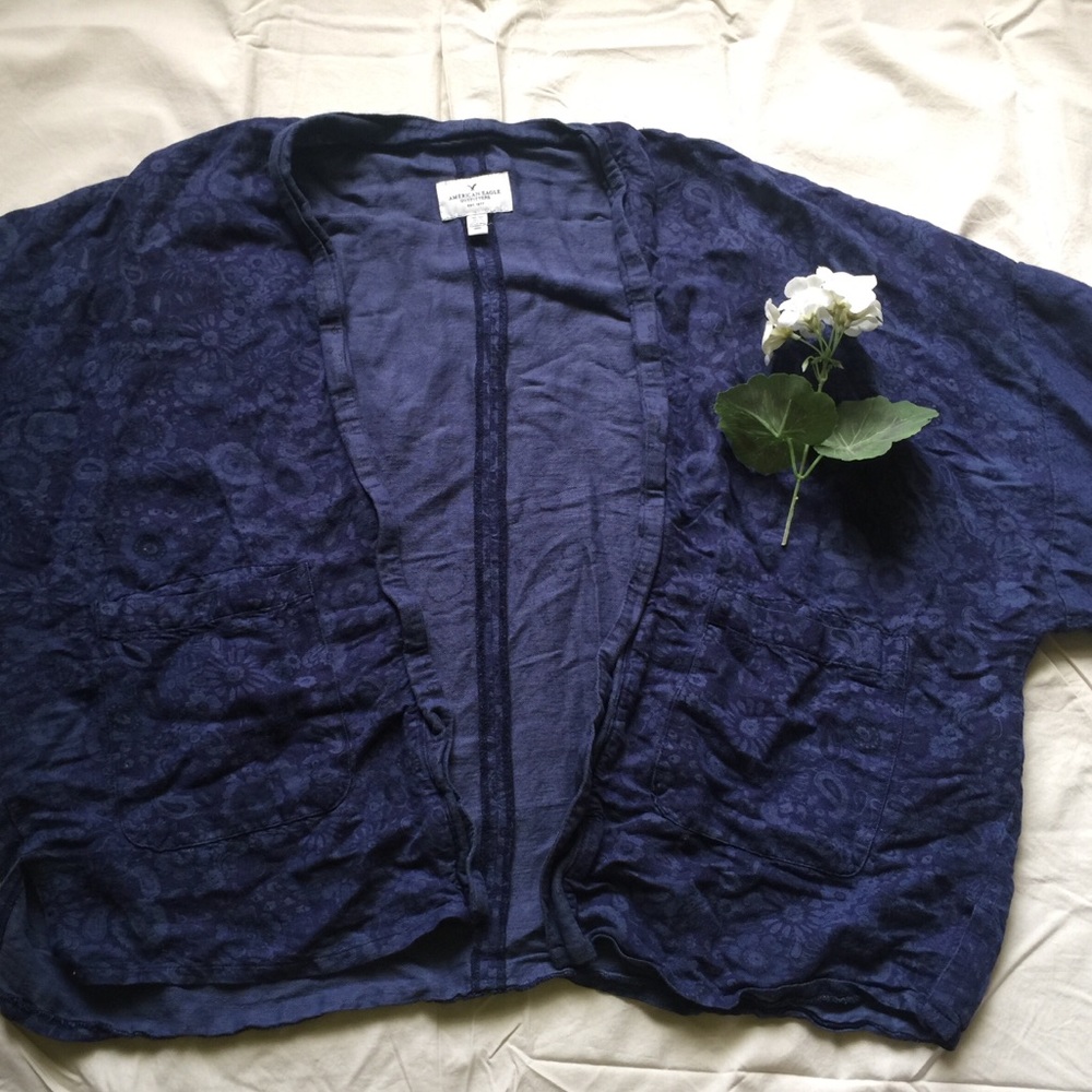 Navy American eagle kimono