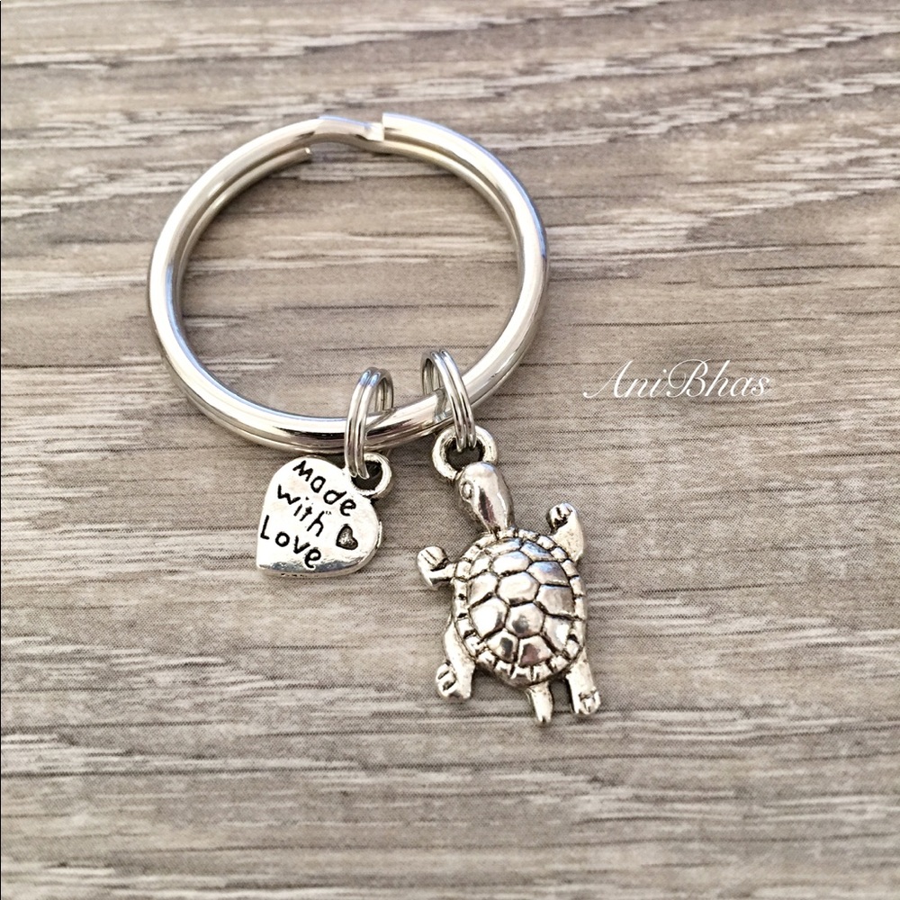 Turtle Charm Key Ring - Picture 1 of 1