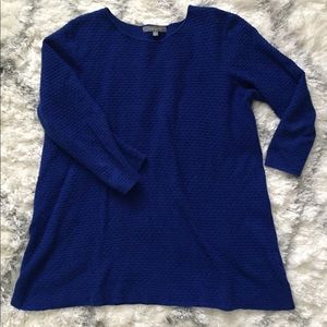 Daisy Fuentes Blue Scallop Design Sweater