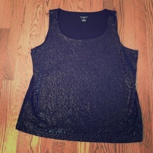 Talbots black sequined tank top