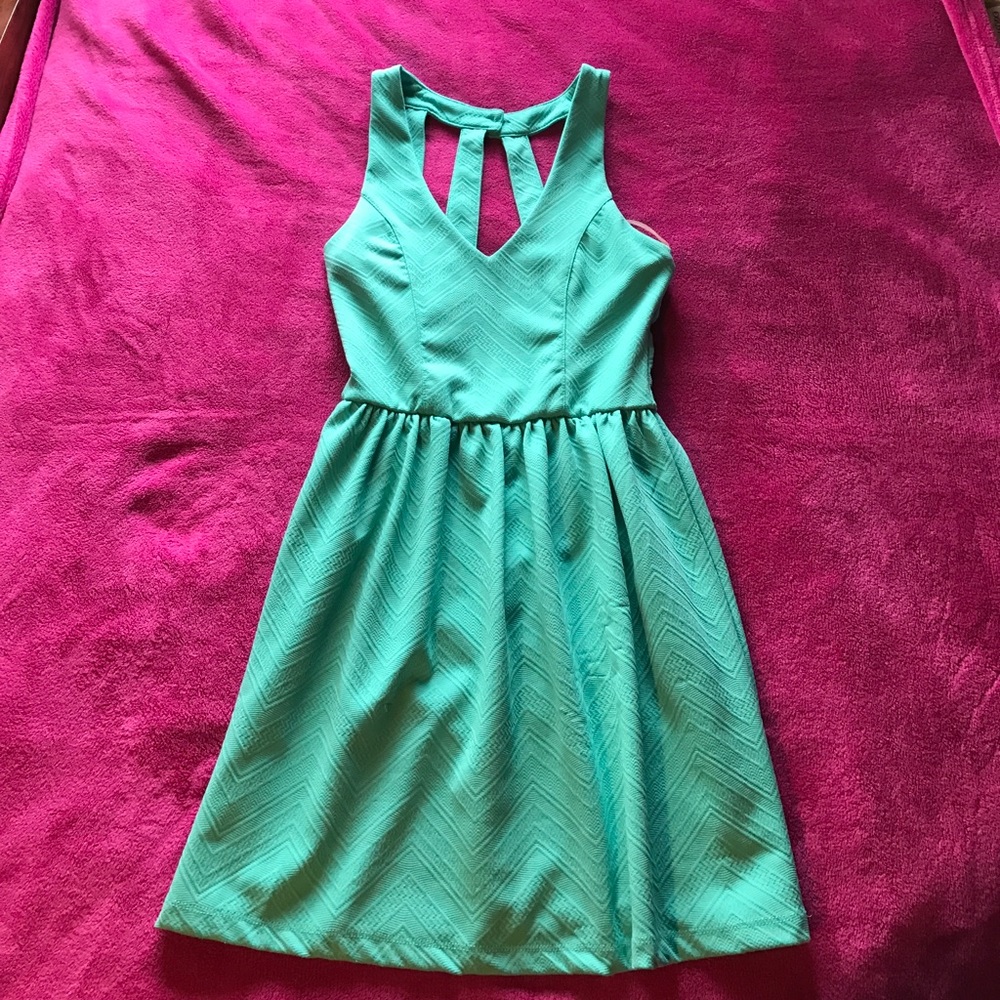 Tealish color dress !
