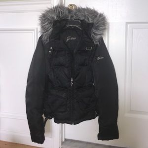 GUESS winter jacket with fur hood