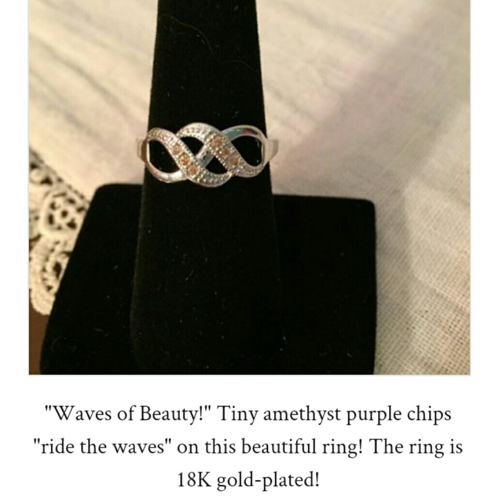 Double infinity gold plated ring