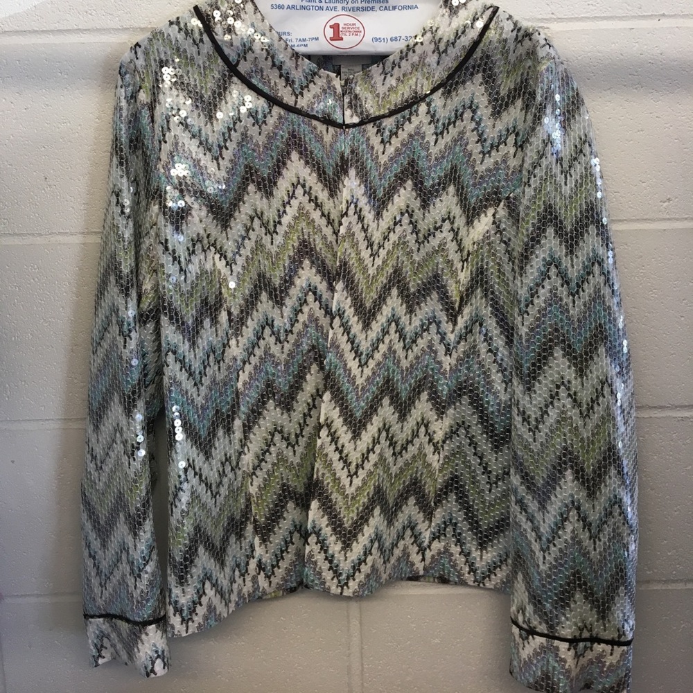 Chico's Sequin  print Jacket NWT Size 2 (12-14)