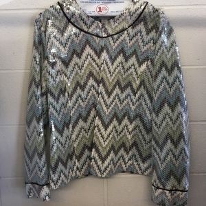 Chico's Sequin  print Jacket NWT Size 2 (12-14)
