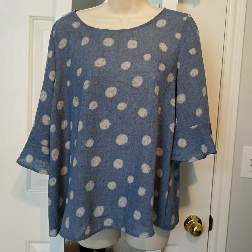 Polka dot boho top rokoko cut out