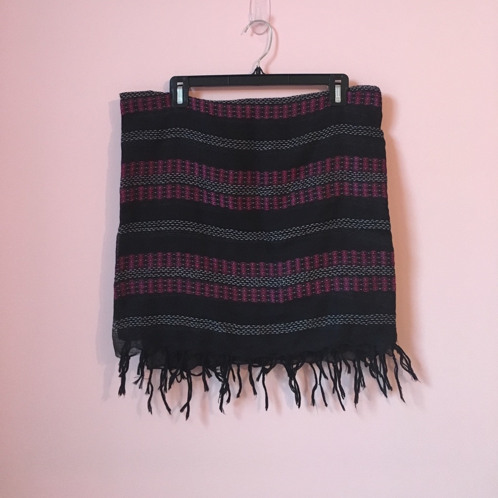 Navy Patterned Circle Scarf