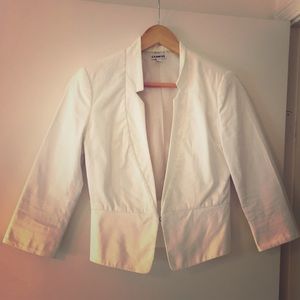 3/4 length sleeve white suit jacket