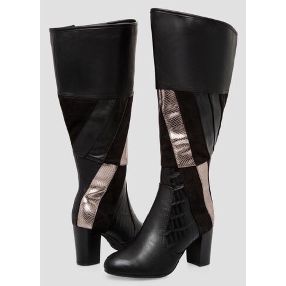 Ashley Stewart Plus Size Wide Calf Boots 10W - Picture 3 of 5