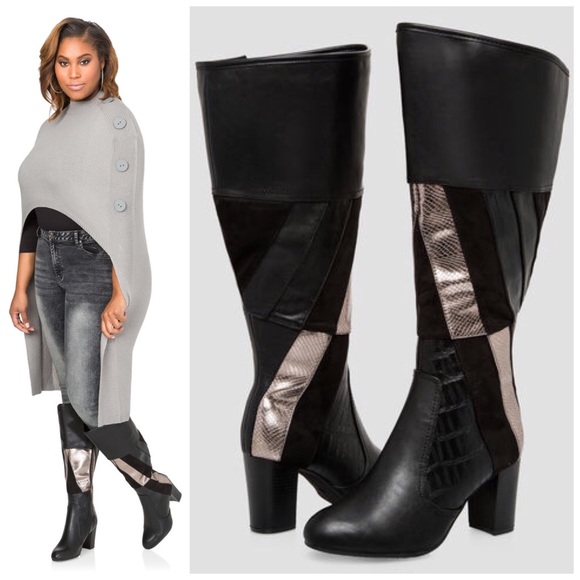 Ashley Stewart Plus Size Wide Calf Boots 10W - Picture 5 of 5