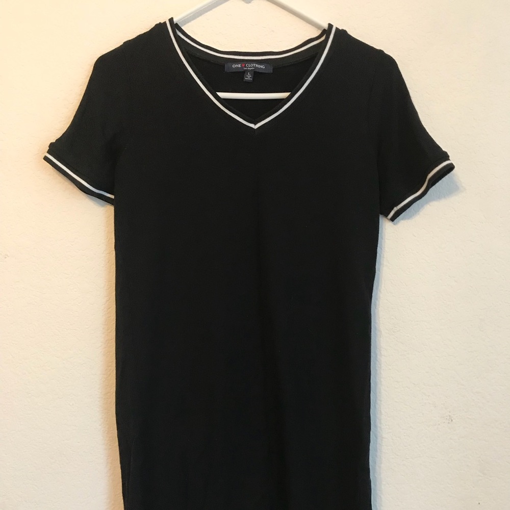 Black dress with white detailing