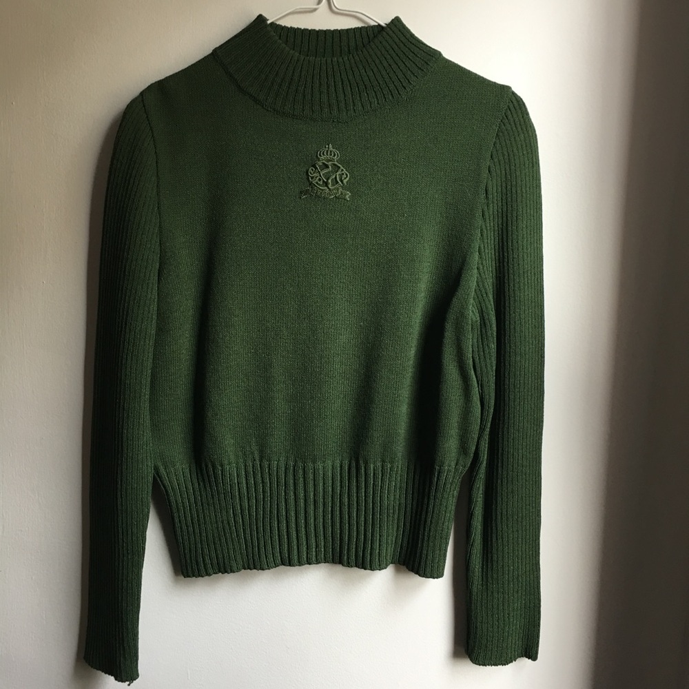 St. John Sport emerald green turtleneck sweater