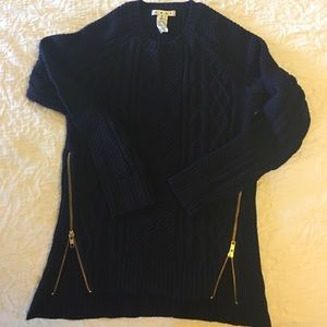 CAbi cable sweater in navy blue