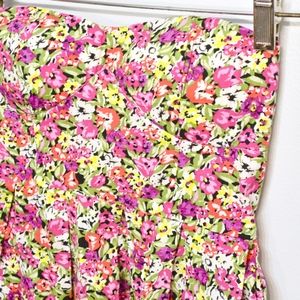 Strapless Floral Sweetheart Dress Size: S