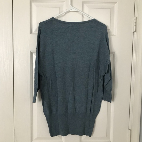 *SOLD* 
Nordstrom Blue V-neck 3/4 Sleeve Sweater - Picture 2 of 3