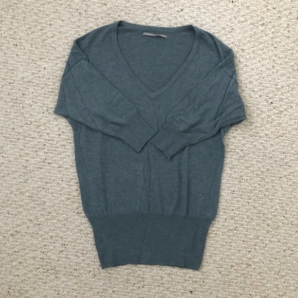 *SOLD* 
Nordstrom Blue V-neck 3/4 Sleeve Sweater - Picture 3 of 3