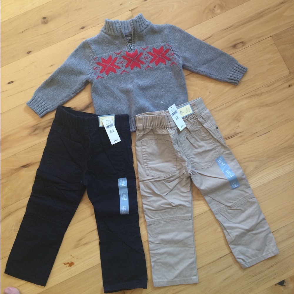 NWT Gap pants & worn once Osh Kosh sweater