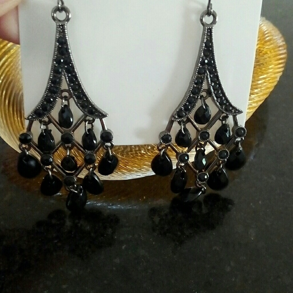 Gifted- Black Chandelier Earrings
