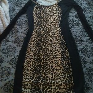 🎃 Halloween Black and cheetah print dress