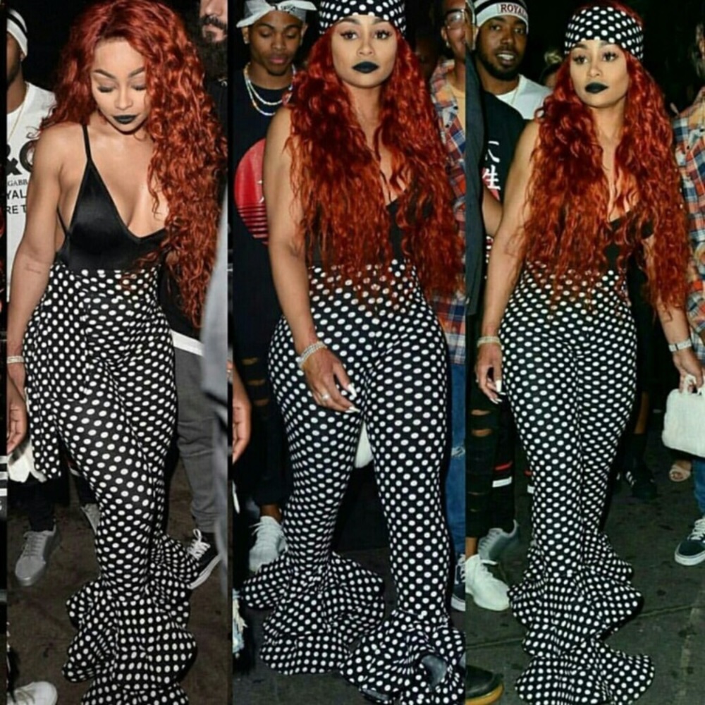 Brand new Navy Blue poke a dot pants