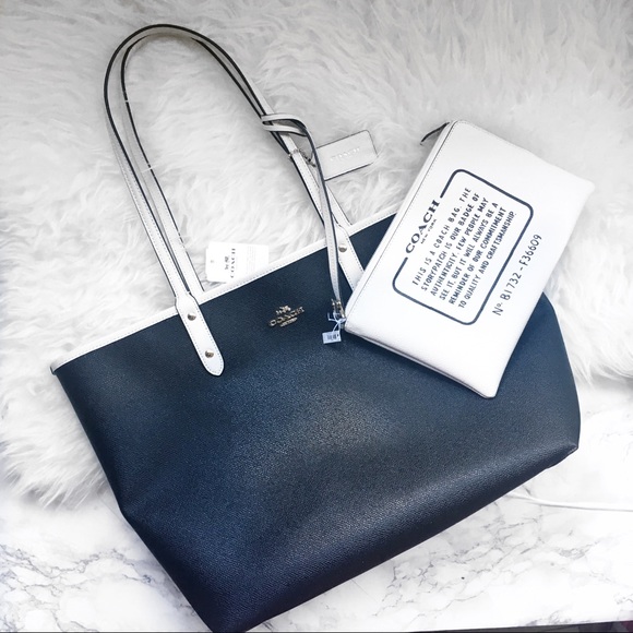 Coach Handbags - Coach cream and black reversible tote NWT
