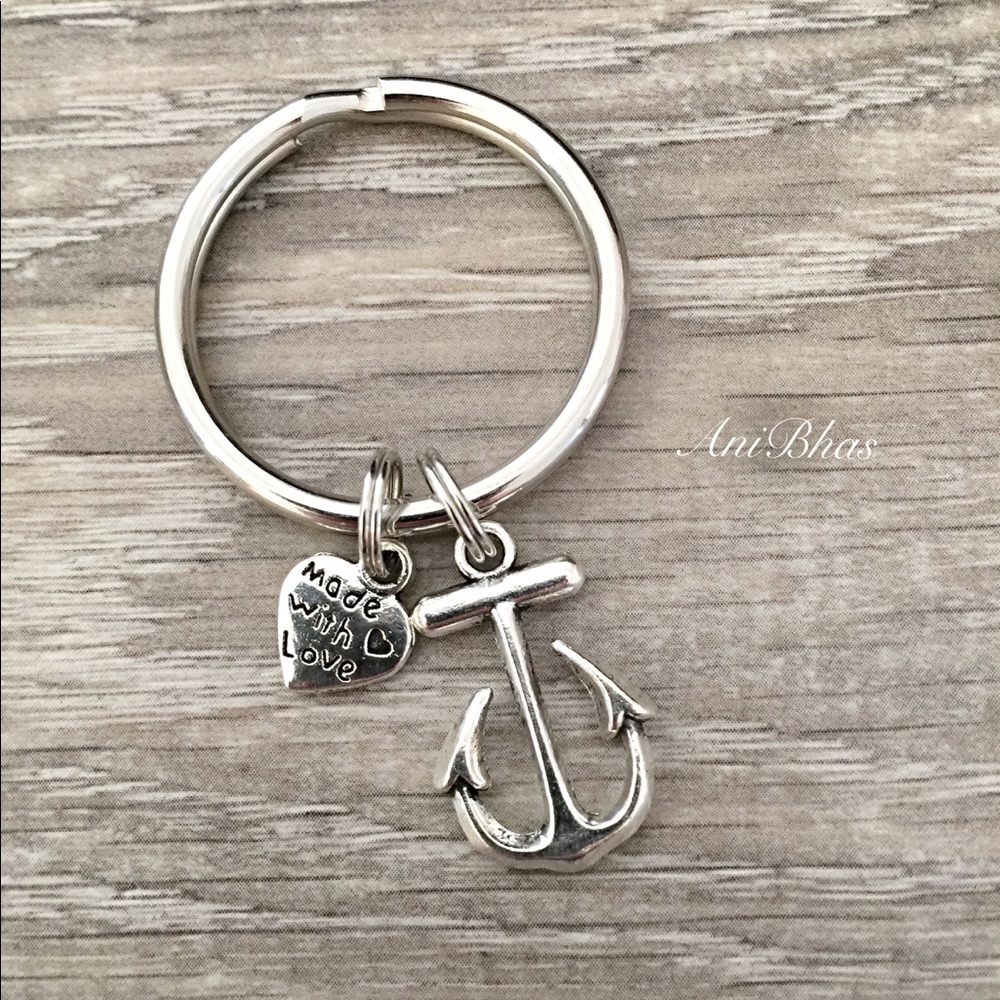 Anchor Charm Key Ring - Picture 1 of 1
