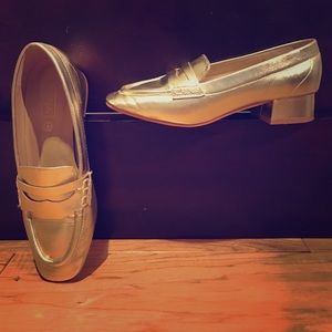 TRUFFLE collection gold loafers