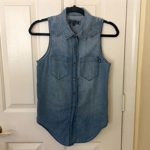 Vans Sleeveless Denim Button Up