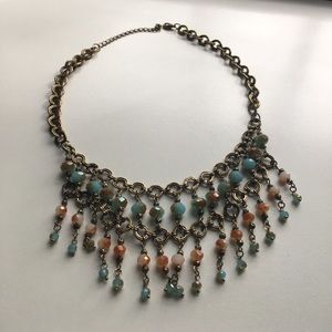 Funky Multicolored Beaded Dangle Necklace
