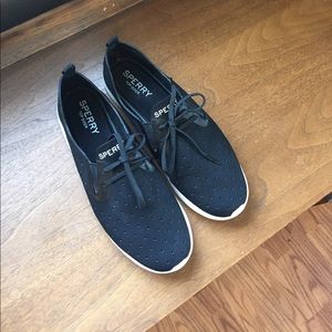 Sperry black lace up shoes, size 9