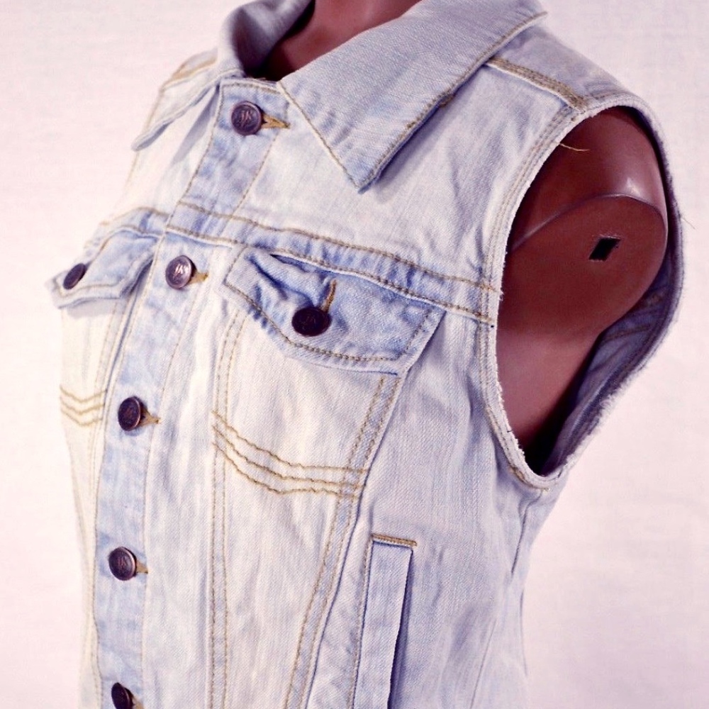 Stonewashed Denim Jean jacket Vest Size: S